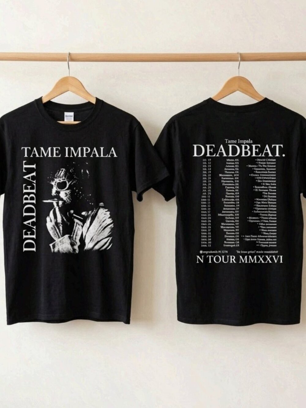 Tame Impala Deadbeat 2026 Tour T-Shirt 2-Sided Concert Merch Tee Reprint